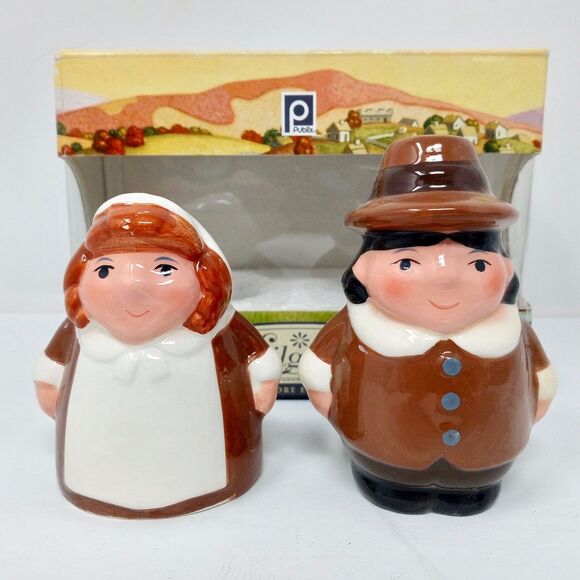 *READ* Vintage Publix Pilgrim Pair Salt & Pepper Shakers Encore Edition LiLGRIM - Picture 8 of 10